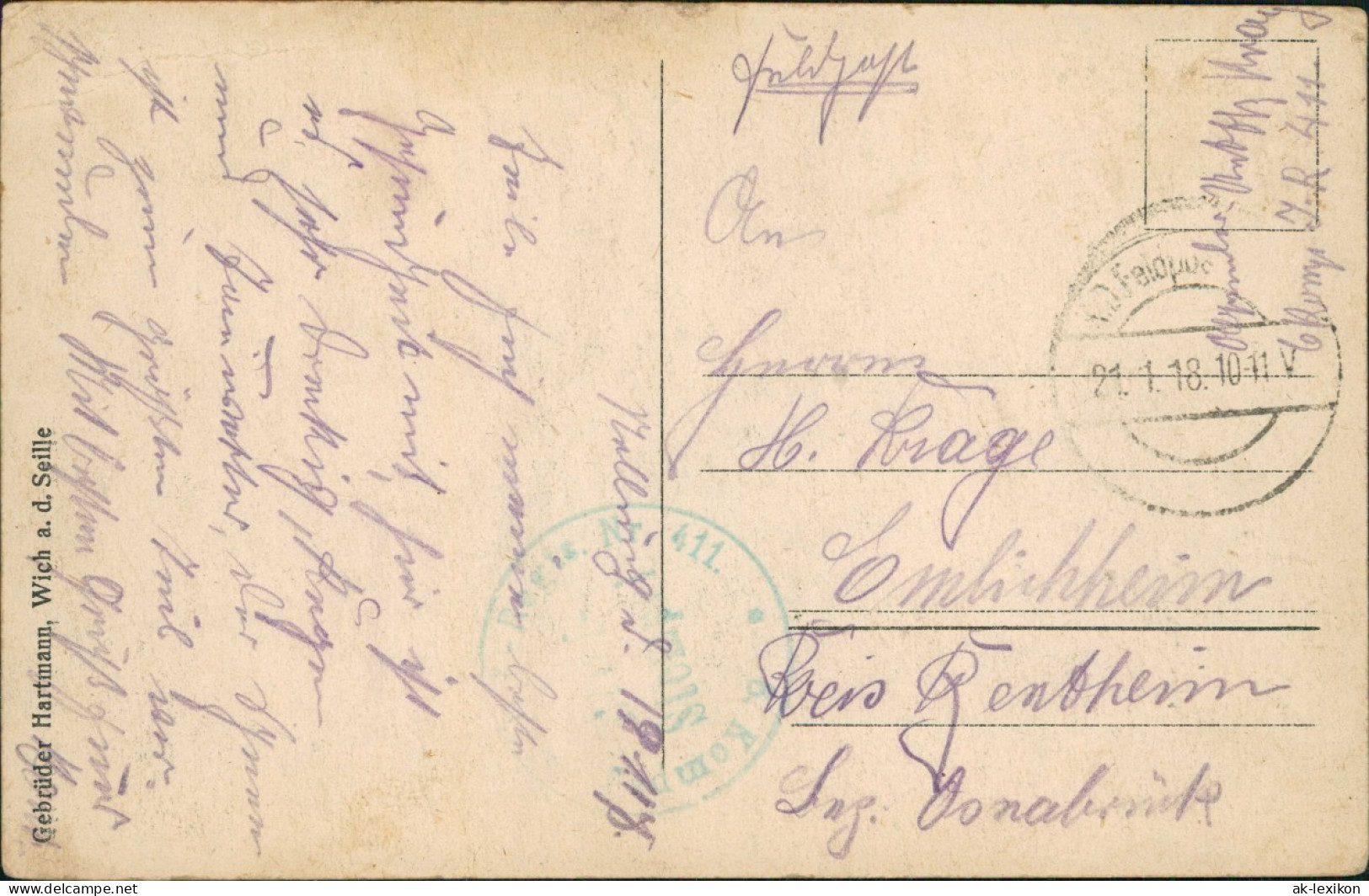 CPA Wich (Lothringen) Vic-sur-Seille Totalansicht 1918  Gel. Feldpoststempel WK1 - Vic Sur Seille