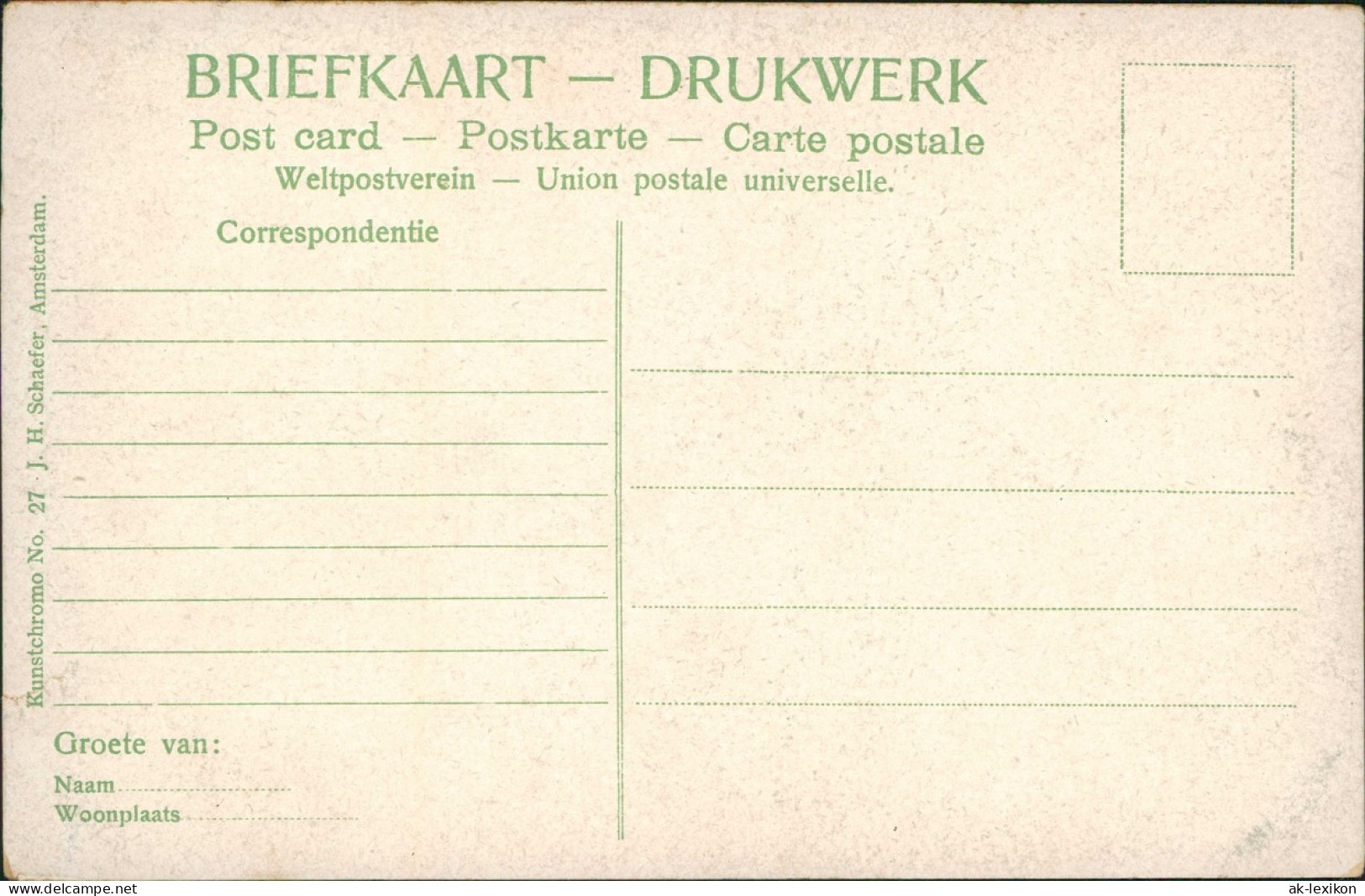 Postkaart Dordrecht Groote Kerk. Bomkade 1909 - Dordrecht