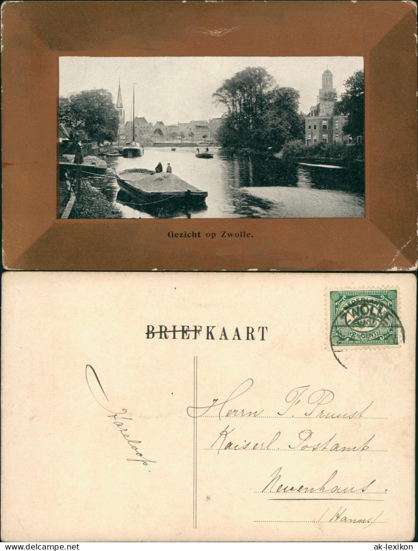 Postkaart Zwolle Zwolle Gezicht 1912 Passepartout  Gel. Stempel Zwolle - Zwolle
