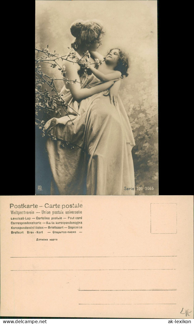 Ansichtskarte  Schöne Frau Und Mädchen Fotokunst 1908 - Personaggi