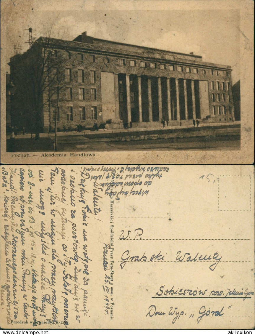 Postcard Posen Poznań Akademia Handlowa 1949 - Pologne