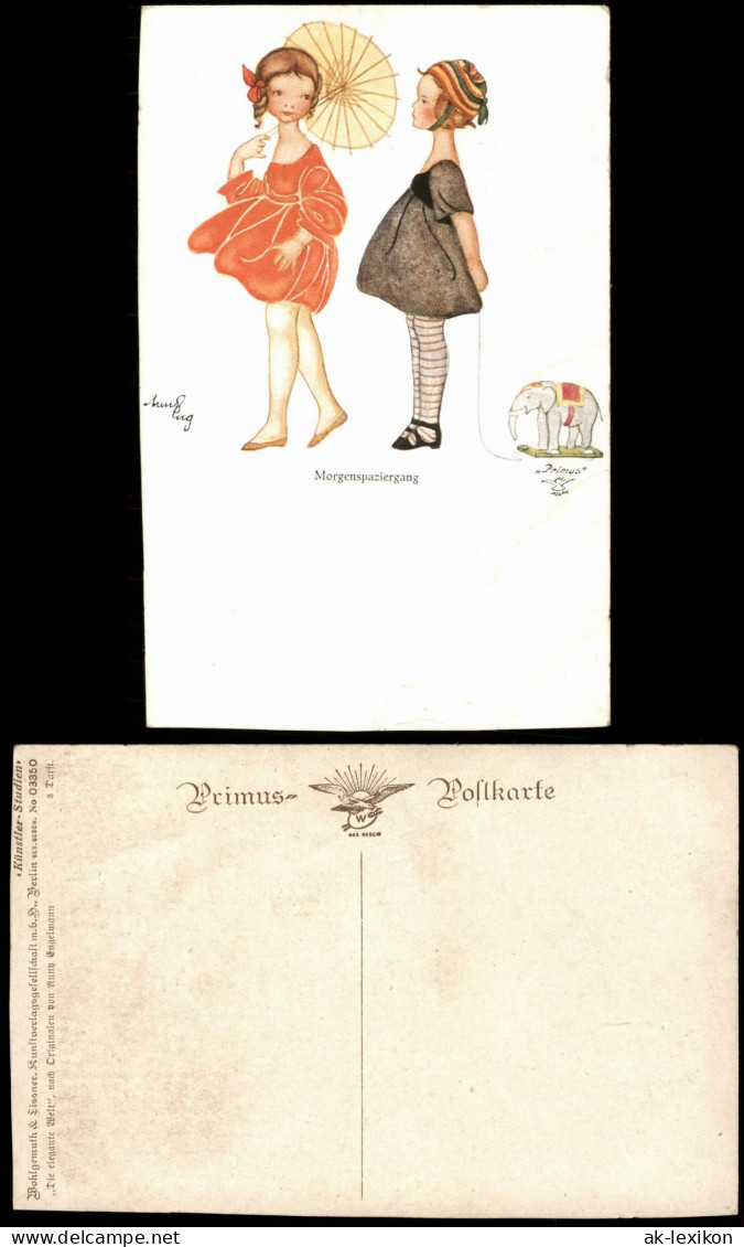 Ansichtskarte  Künstler-Studien Junge Frauen Morgenspaziergang 1911 - 1900-1949