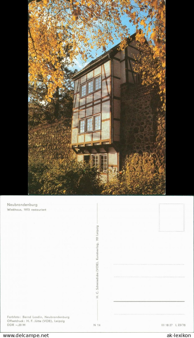 Ansichtskarte Neubrandenburg Wiekhaus 1978 - Neubrandenburg