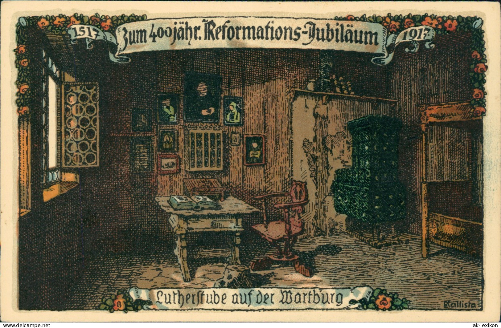 Ansichtskarte Eisenach Lutherstube Wartburg 400 Jahre Reformation 1917 - Eisenach