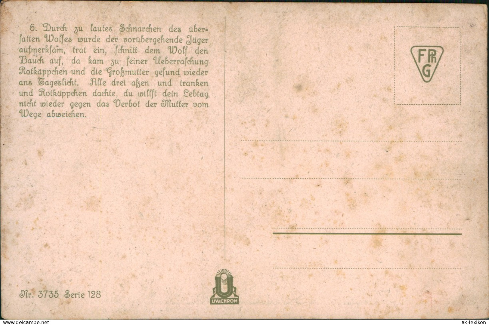 Ansichtskarte  Märchen Rotkäppchen Künstlerkarte O. Kubel Endszene 1917 - Märchen, Sagen & Legenden