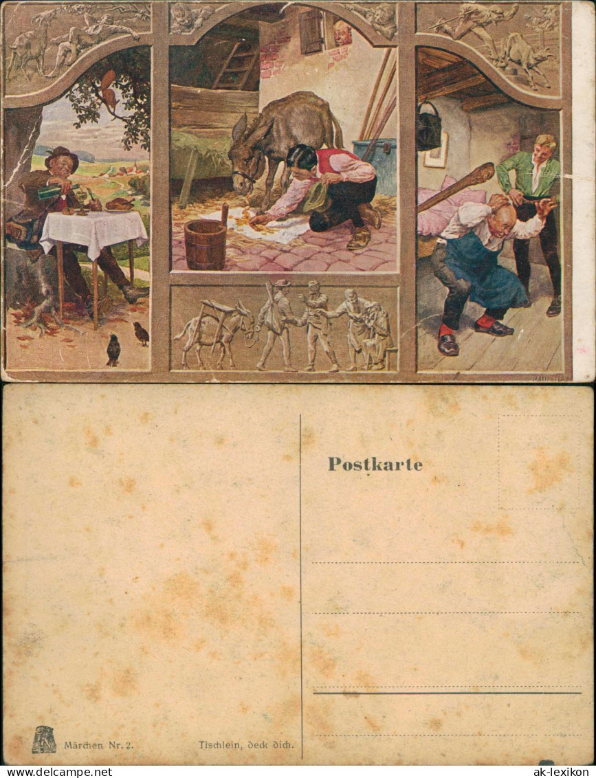 Ansichtskarte  Märchen Tischlein, Deck Dich. MB Künstlerkarte 1912 - Märchen, Sagen & Legenden