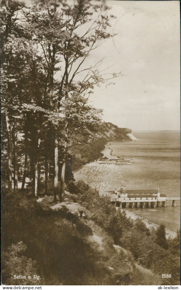 Ansichtskarte Sellin Vom Hochufer Auf Die Seebrücke 1936 - Sellin