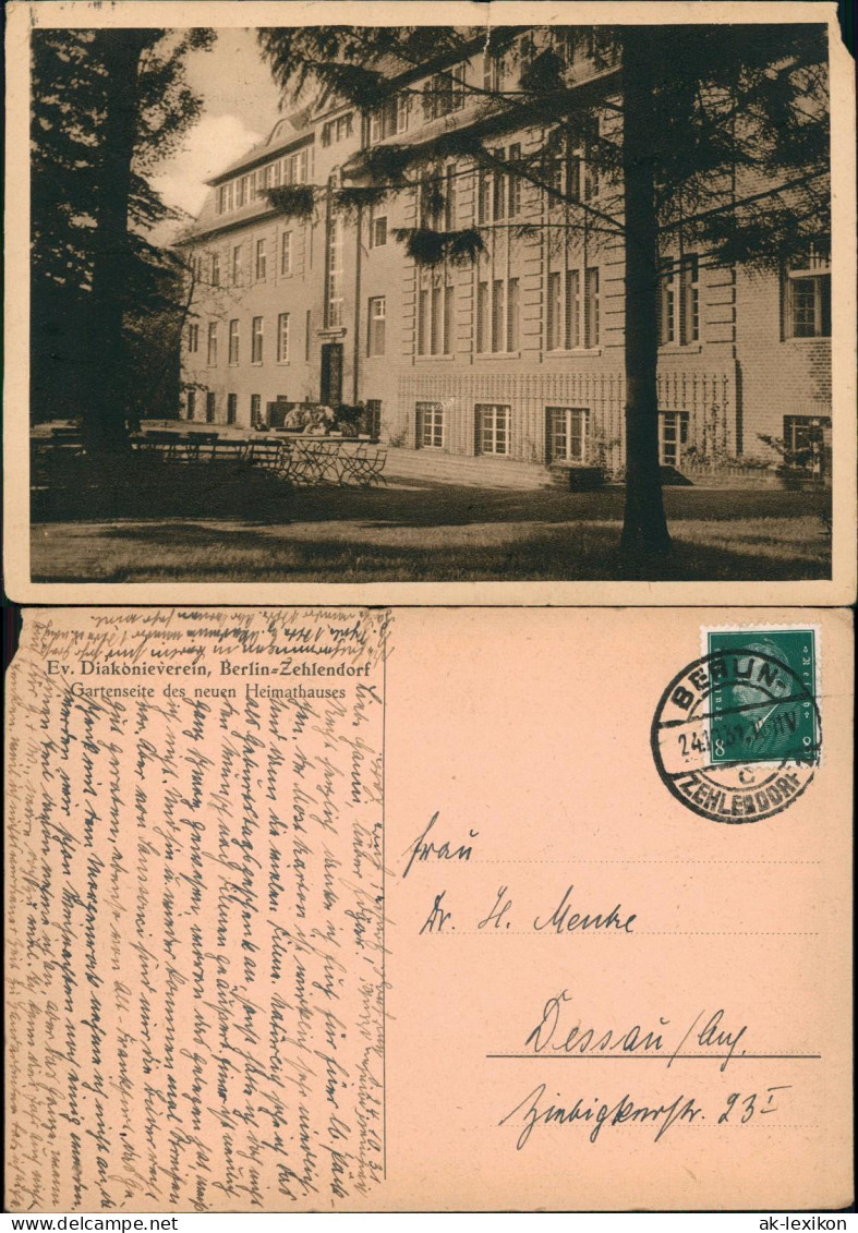 Zehlendorf-Berlin Ev. Diakonieverein, Gartenseite Des Neuen Heimathauses 1931 - Zehlendorf