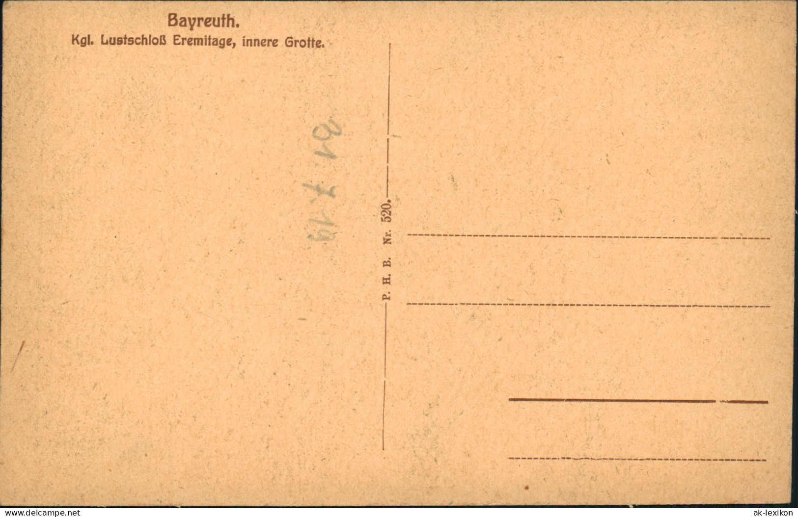 Ansichtskarte Bayreuth Kgl. Lustschloß Eremitage - Innere Grotte 1919 - Bayreuth