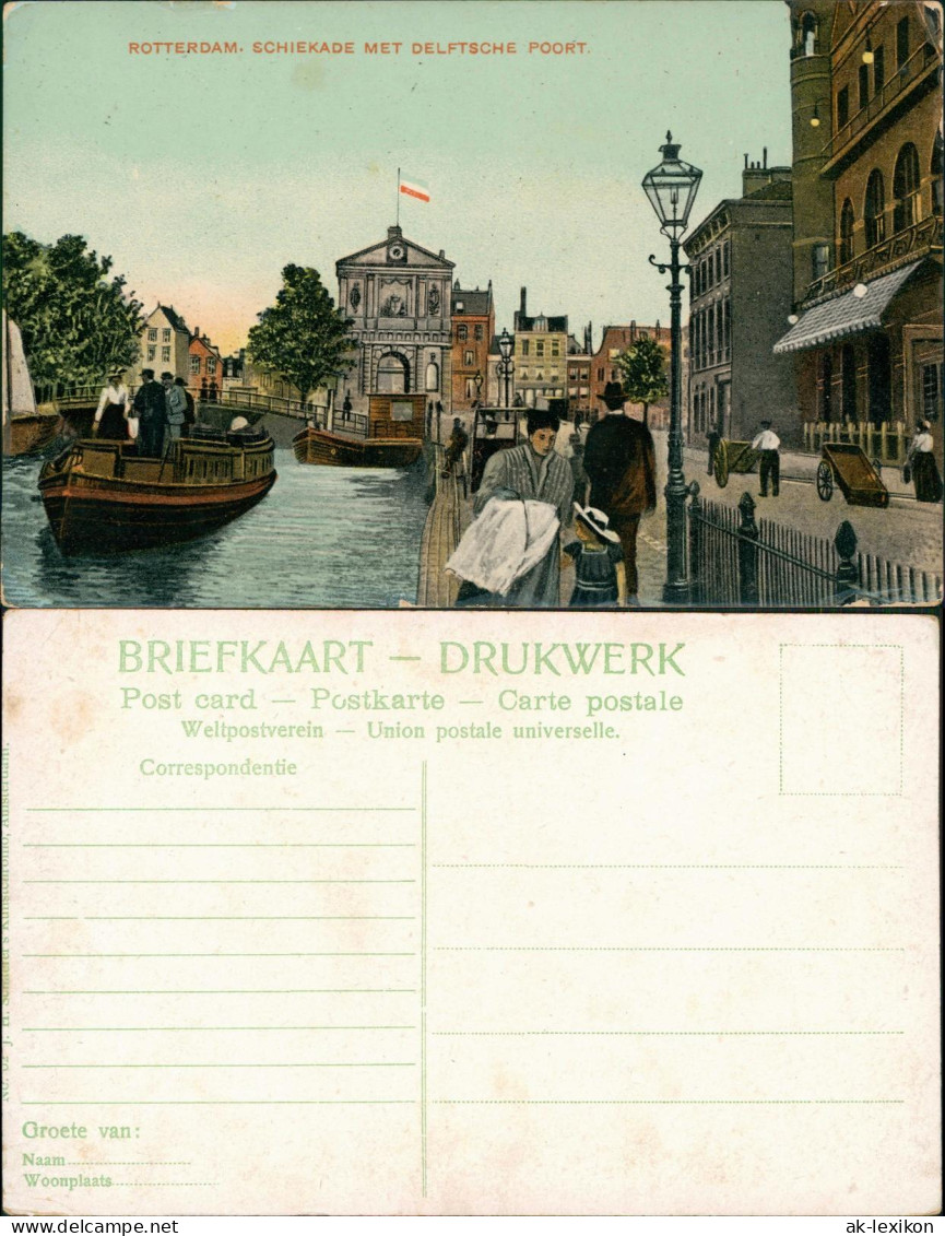 Postkaart Den Haag Den Haag Schiekade Met Delftsche Poort 1912 - Den Haag ('s-Gravenhage)
