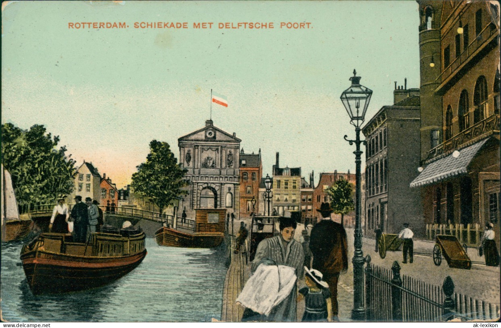 Postkaart Den Haag Den Haag Schiekade Met Delftsche Poort 1912 - Den Haag ('s-Gravenhage)