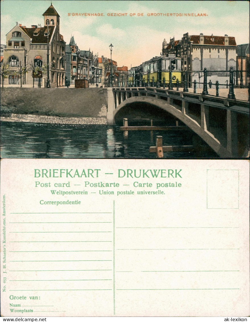 Postkaart Den Haag Den Haag Straßenpartie, Tram - Straßenbahn 1912 - Den Haag ('s-Gravenhage)