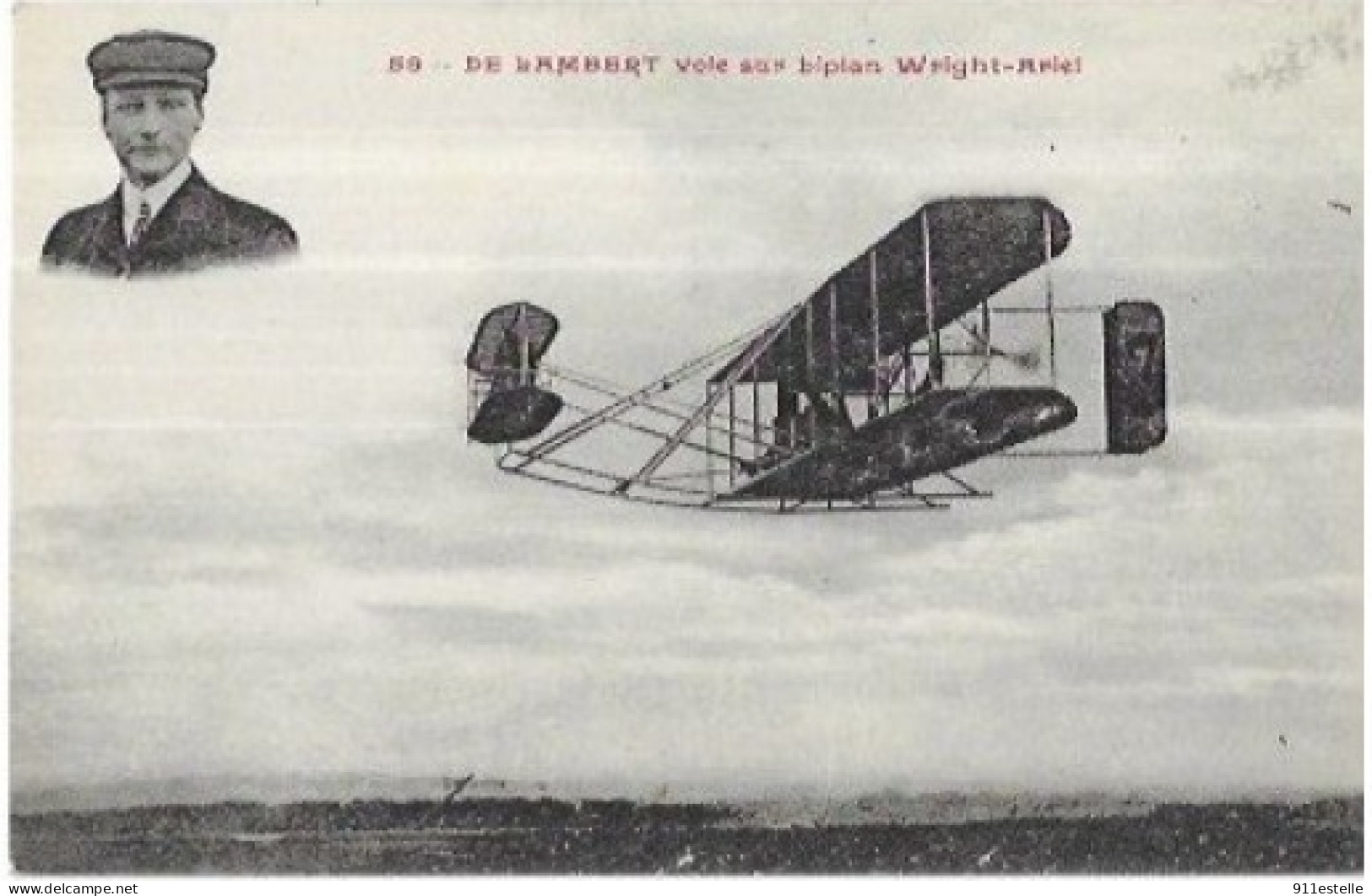 DE LAMBERT  VOLE SUR BIPLAN WRIGHT . ARIEL - ....-1914: Précurseurs