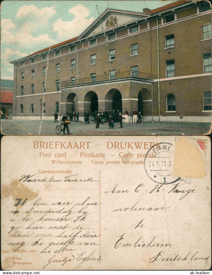 Postkaart Arnheim Arnhem Kaserne - Soldaten 1911 - Arnhem