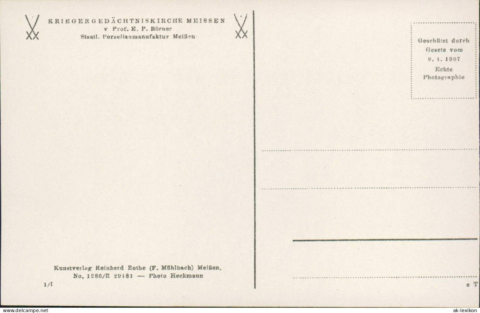 Ansichtskarte Meißen Kriegergedächtniskirche 1928 - Meissen