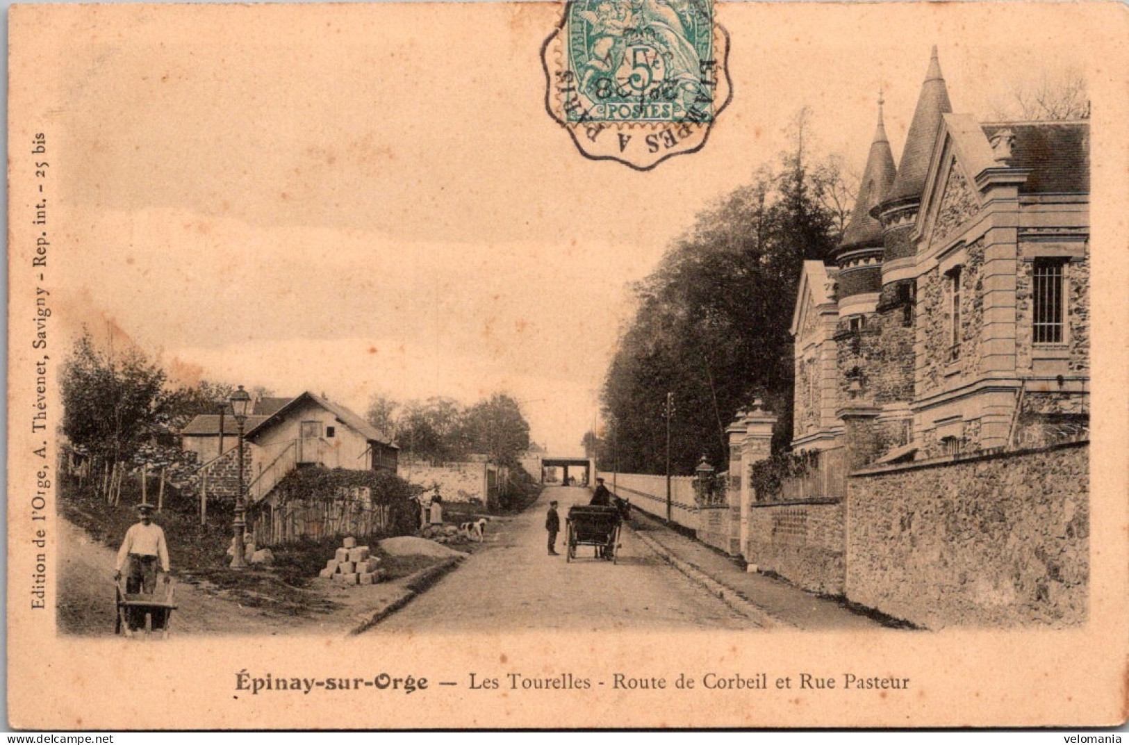 20408 Cpa 91 Epinay Sur Orge - Les Tourelles - Route De Corbeil Et Rue Pasteur - Epinay-sur-Orge