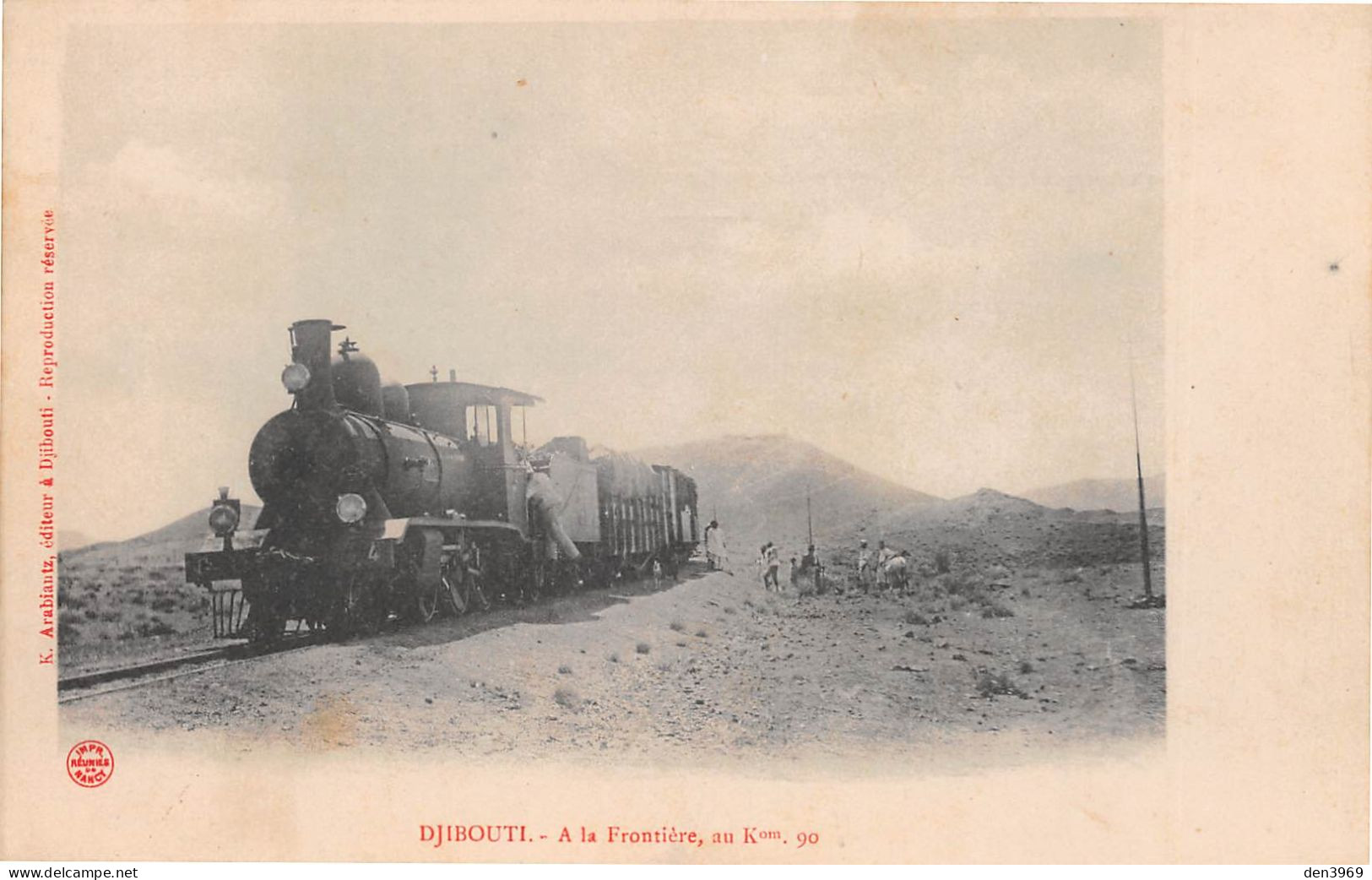 Afrique - DJIBOUTI - Train à La Frontière, Au Km. 90 - Locomotive - K. Arabiantz éditeur - Djibouti