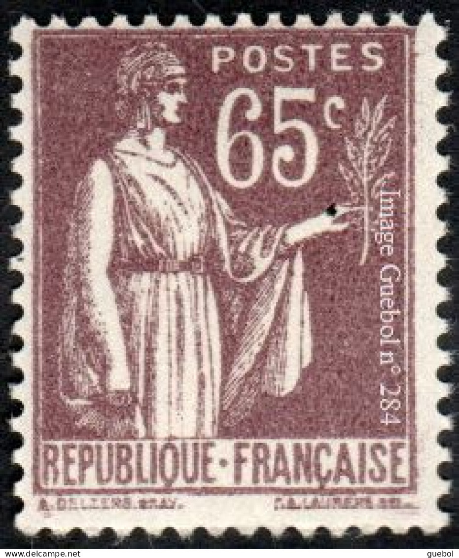 France Type Paix N°  284 ** De La 2ème Série, Le 65c Violet-brun - 1932-39 Frieden