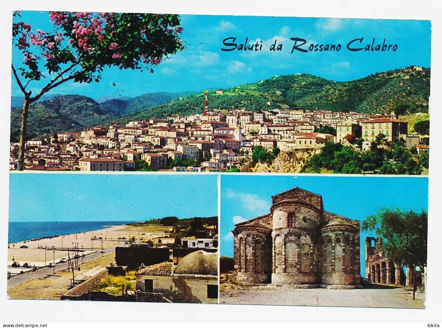 CPSM  10.5 X 15 Italie (150) Saluti Da ROSSANO CALABRO Vue Générale  Plage   Eglise  Ruine - Cosenza