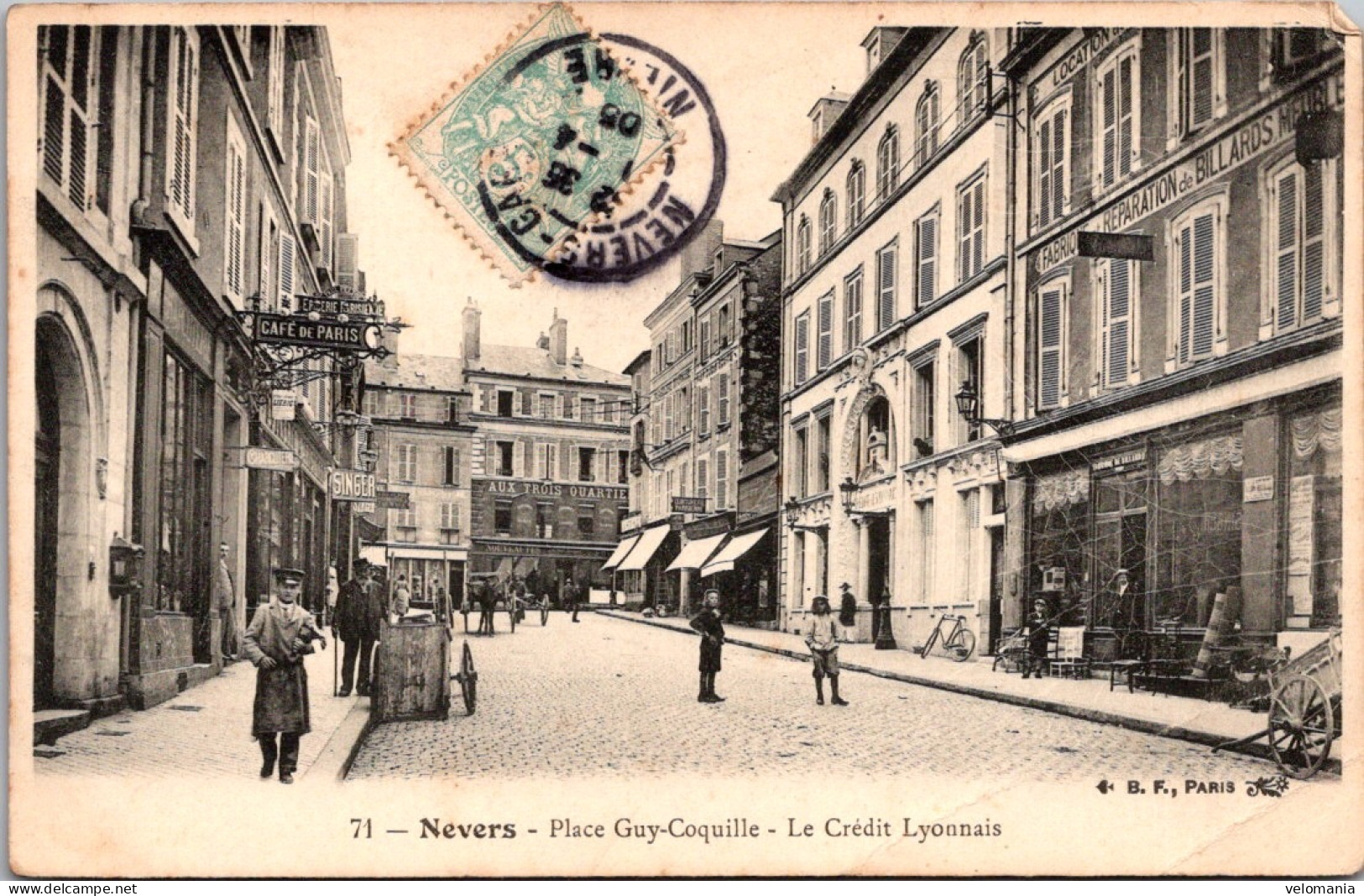 20413 Cpa 58 Nevers - Place Guy Coquille - Le Crédit Lyonnais - Nevers