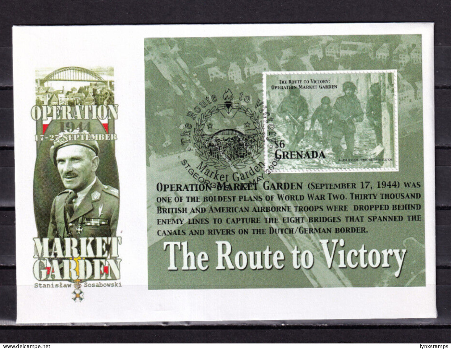 LI06 Grenada 2005 The 60th Anniv Of The End Of WW II-"The Route To Victory" FDC - Grenade (1974-...)