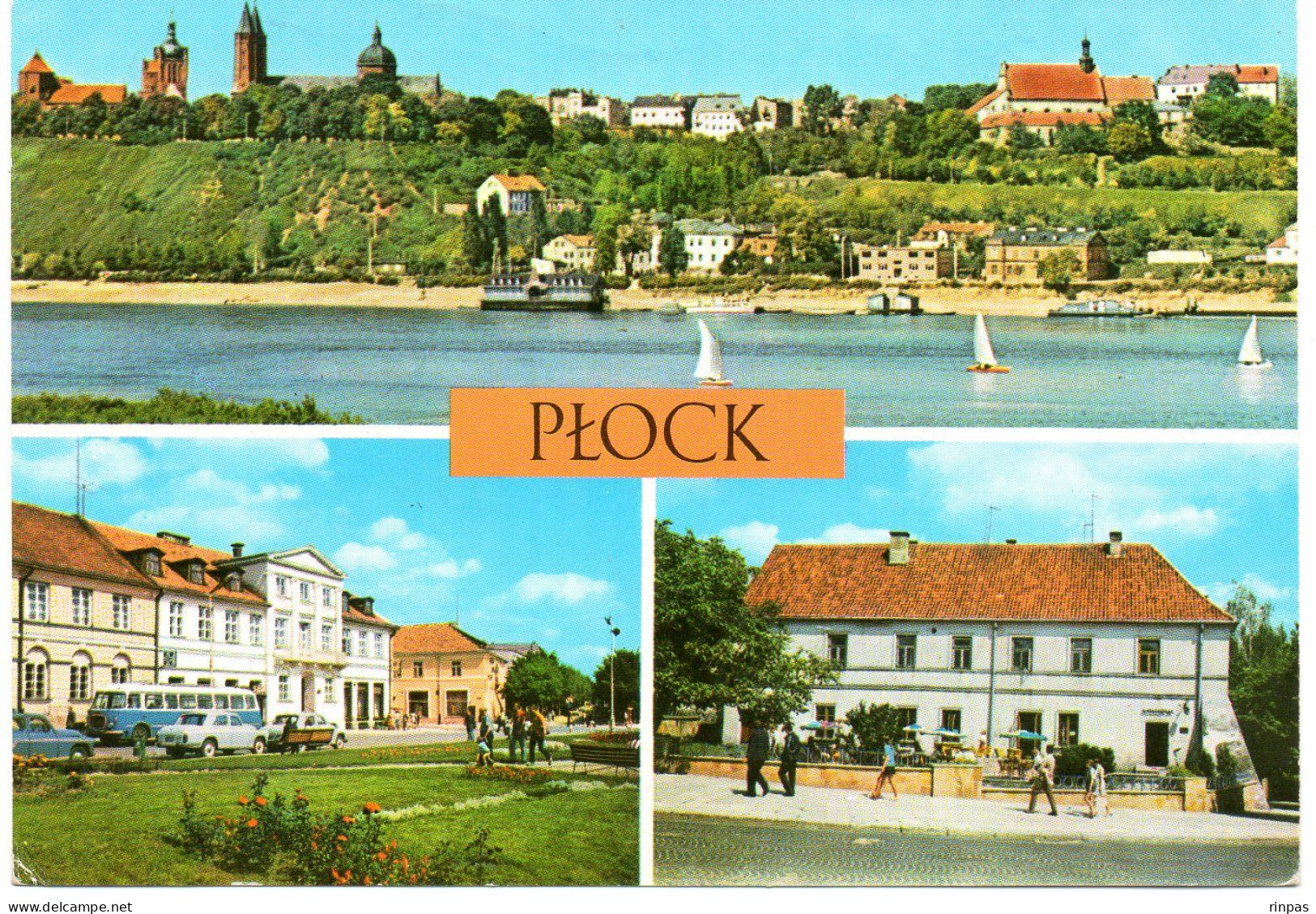 (Pologne) PLOCK Panorama Miastra Plac Gabriela Narutowiczo, Voiture, Auto, Car Autobus Autocar - Pologne