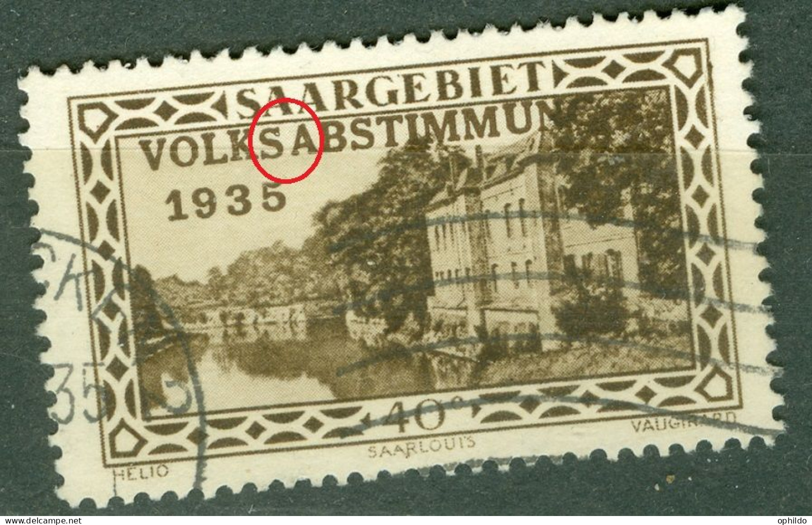Sarre   Michel  184  Ob TB   Avec Ecart Entre VOLKS Et ABSTIMMUNG  - Used Stamps