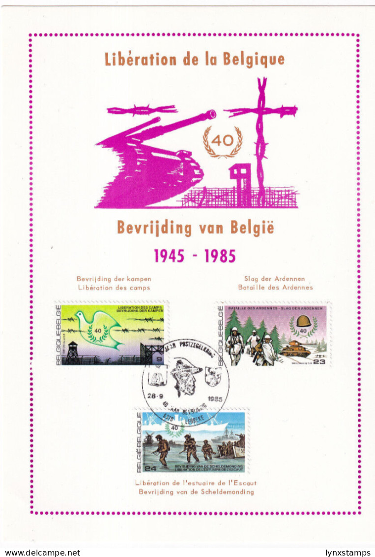 LI06 Belgium 1985 The 40th Anniversary Of The Liberation Used Souvenir Sheet - Usati