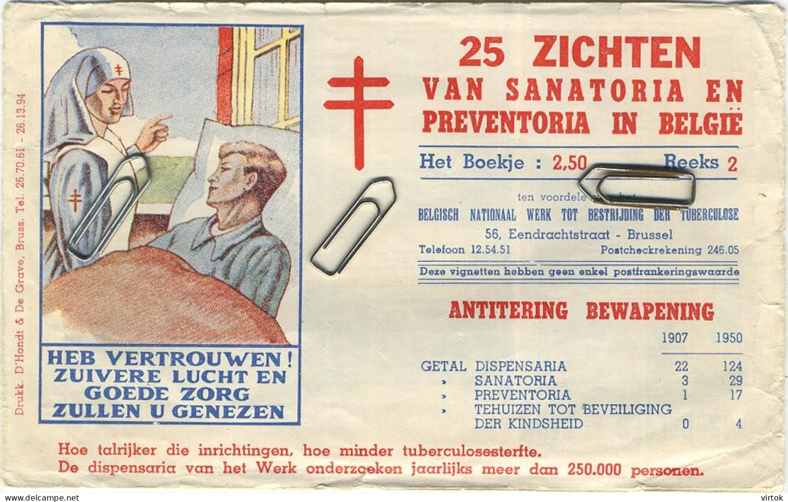 Belgium ER Carnet De 25 Vignettes : Sanatoria En Preventoria ---  Sanatoriums Et Preventorium  ( Serie 2 ) See Scans - Erinnophilia [E]