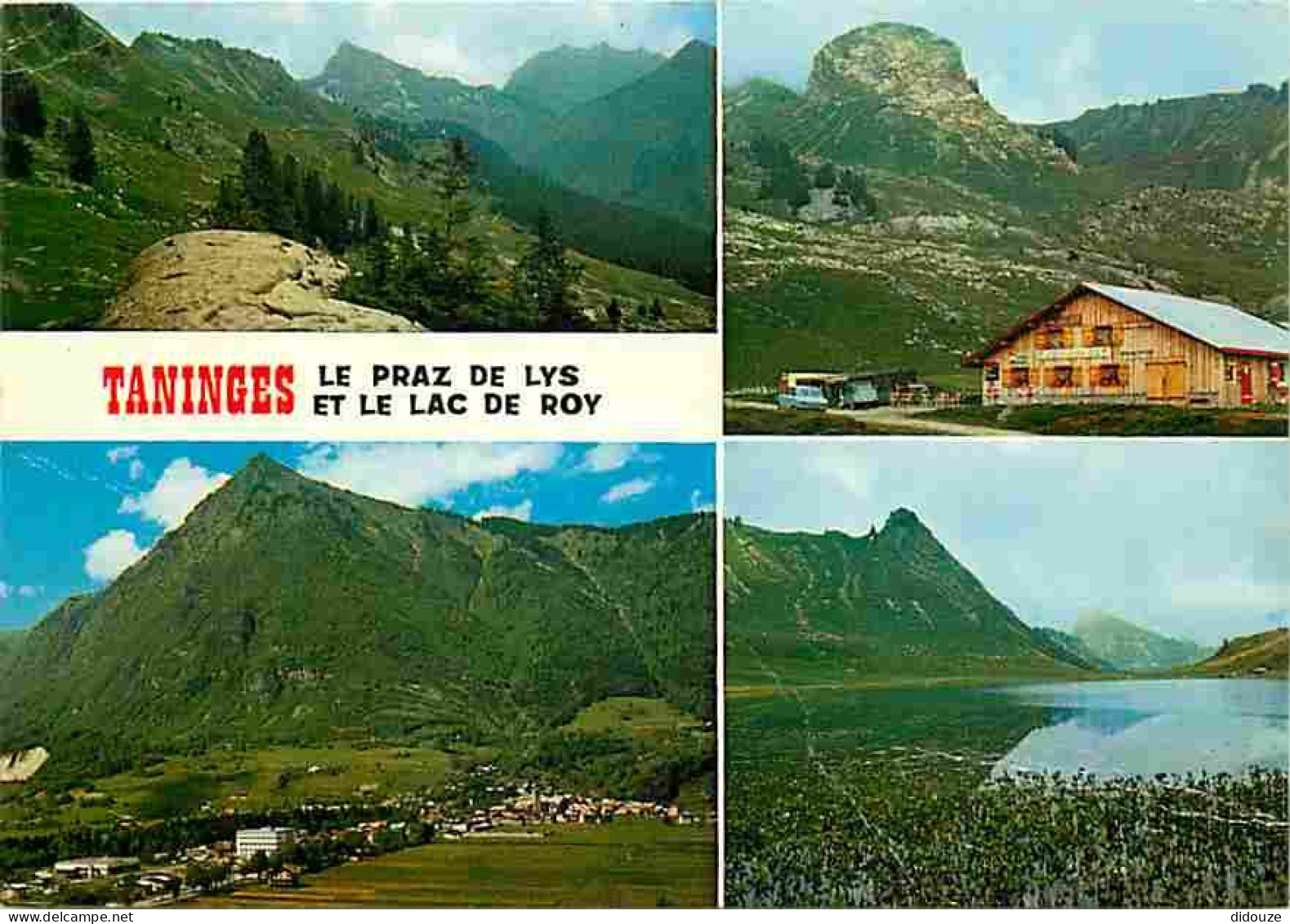 74 - Taninges - Multivues - Le Praz De Lys - Le Lac De Roy - Automobiles - CPM - Voir Scans Recto-Verso - Taninges