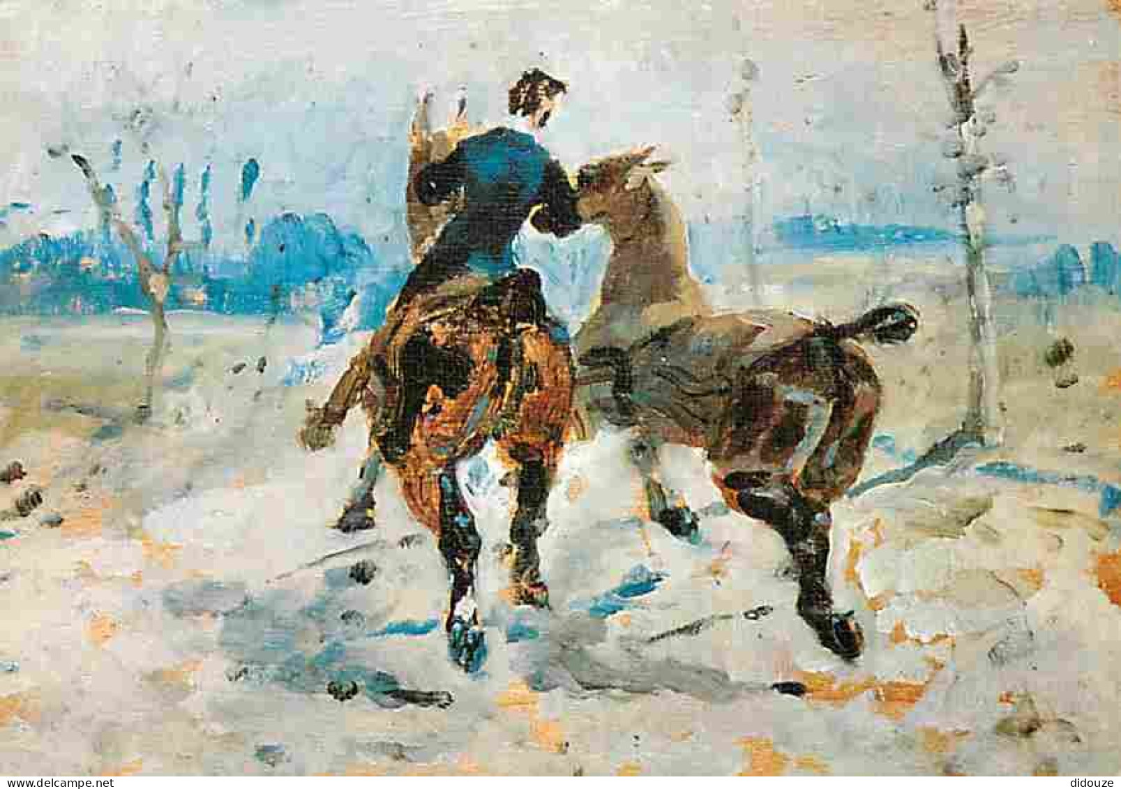 Art - Peinture - Henri De Toulouse Lautrec - Deux Chevaux Menés En Main - CPM - Voir Scans Recto-Verso - Malerei & Gemälde