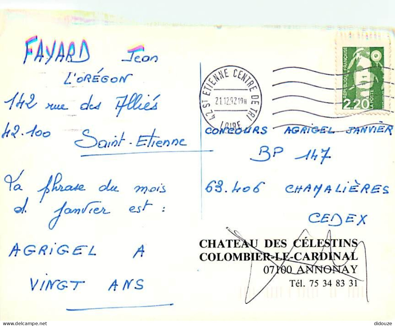 07 - Annonay - Château Des Célestins - Colombier Le Cardinal - CPM - Voir Scans Recto-Verso - Annonay