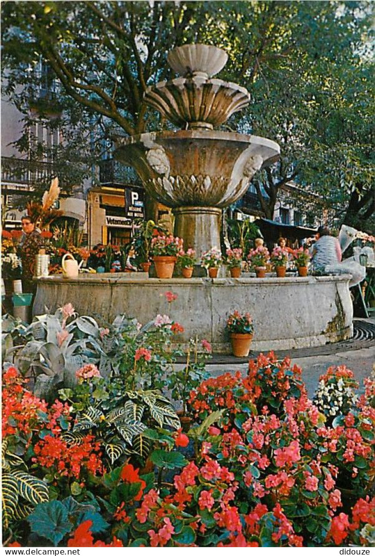 06 - Grasse - La Fontaine. Place Aux Aires - Fleurs - CPM - Carte Neuve - Voir Scans Recto-Verso - Grasse