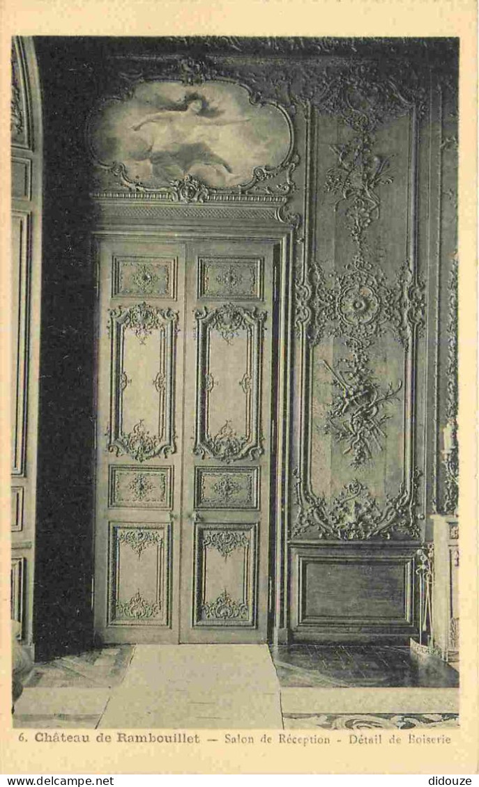 78 - Rambouillet - Intérieur Du Château - Salon De Réception - Détail De Boiserie - CPA - Etat Carte Provenant D'un Carn - Rambouillet (Kasteel)