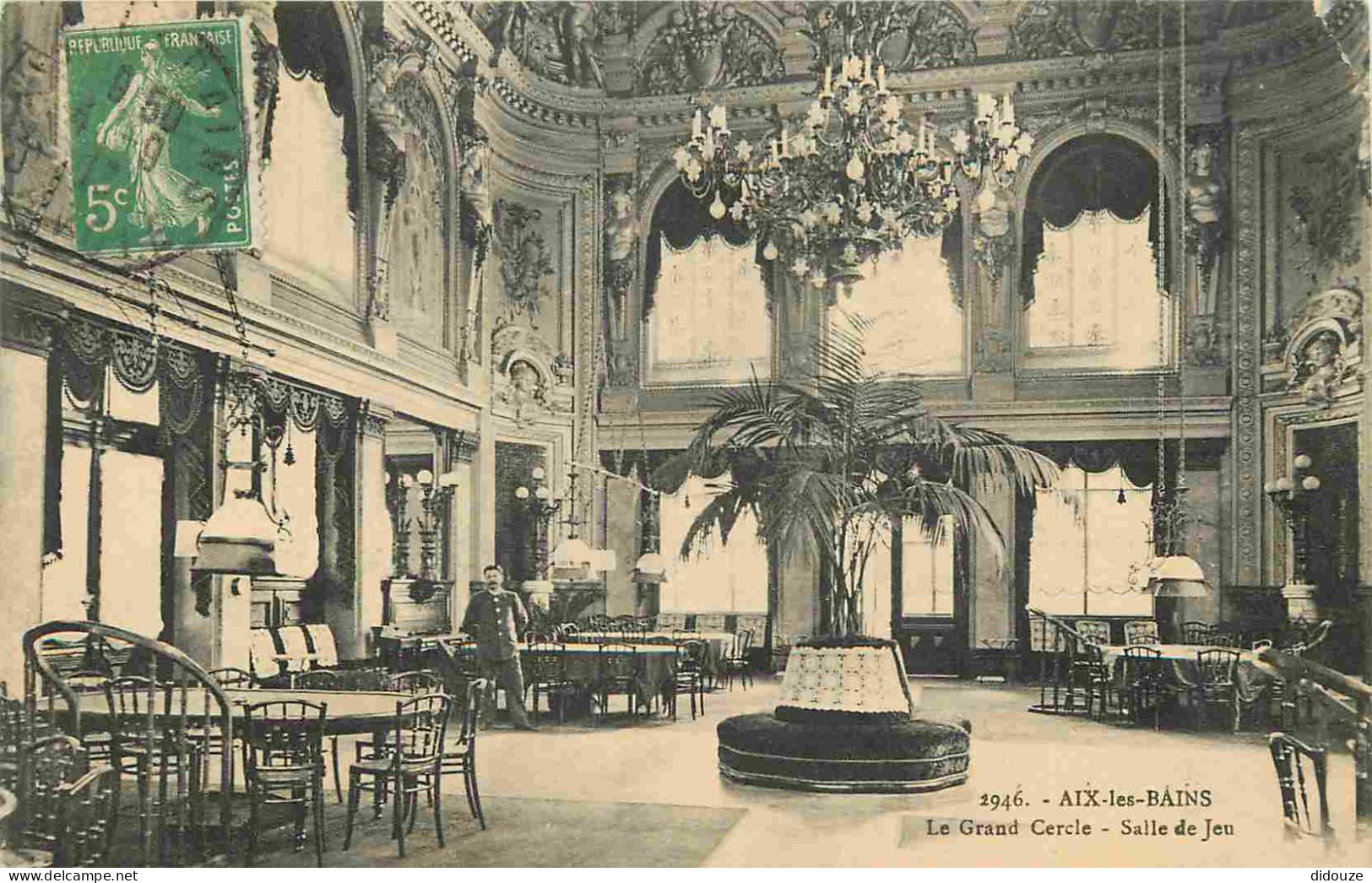 73 - Aix Les Bains - Le Grand Cercle - Salle De Jeu - CPA - Oblitération Ronde De 1913 - Voir Scans Recto-Verso - Aix Les Bains