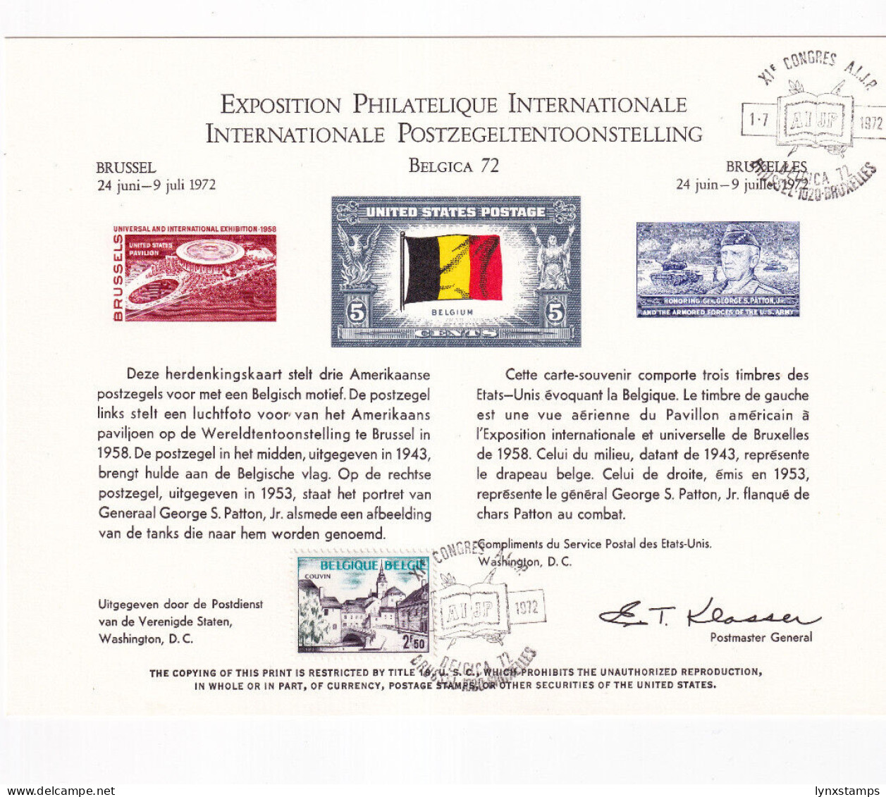 LI06 Belgium 1972 Tourism Used Souvenir Sheet - Usados