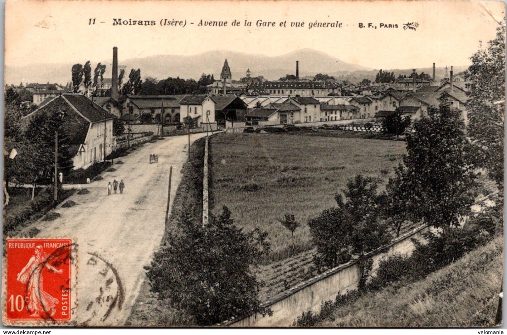 20420 Cpa 38 Moirans - Avenue De La Gare Et Vue Générale - Moirans