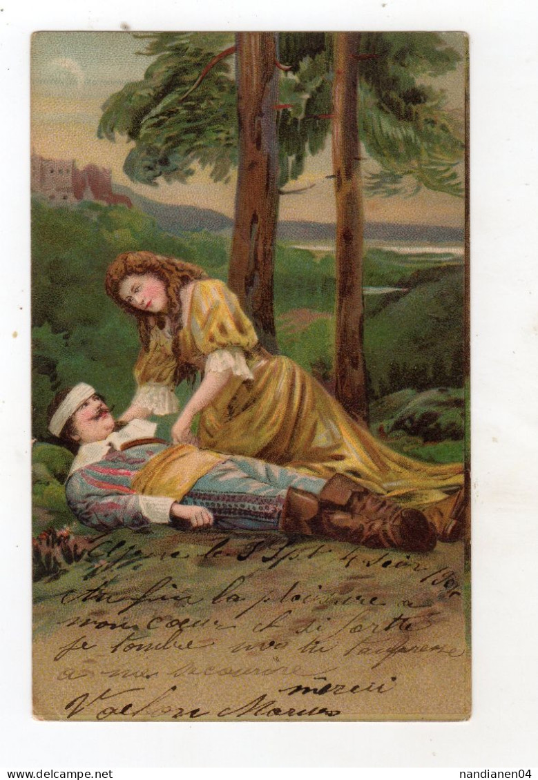 CPA  - Fantaisie - Illustrateur - Lot 9 Cartes - Couple - Verzamelingen & Kavels