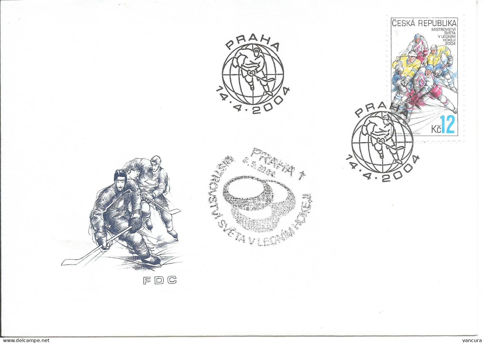 FDC 393 Czech Republic Ice-Hockey Championship 2004 - Jockey (sobre Hielo)