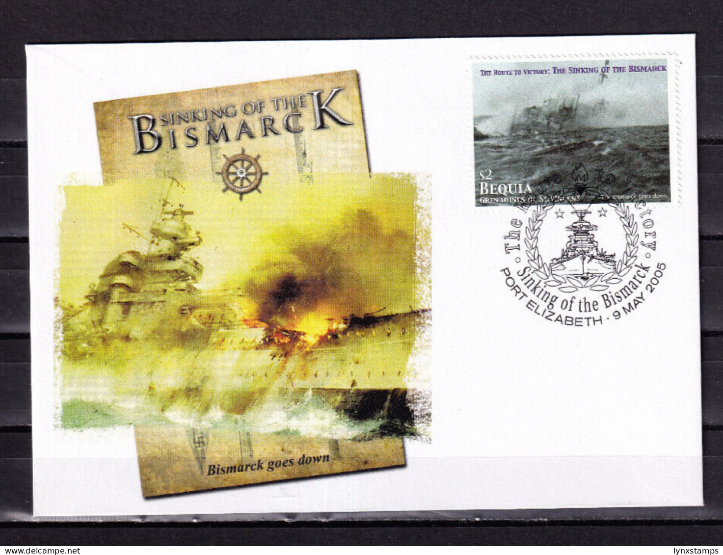 LI06 Bequia 2005 The 60th Anniversary Of The End Of The World War II FDC - St.Vincent & Grenadines