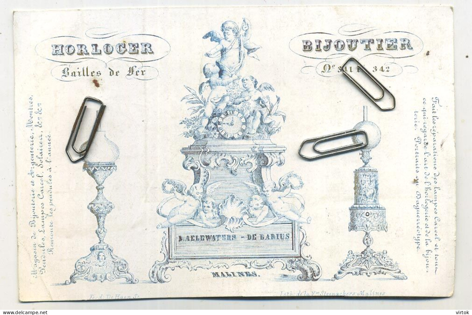 MECHELEN - MALINES : Aelewaters - Winkel Bijouterie - Horloges- Argenterie - Montres - Zilver.  (  See Scan For Detail ) - Advertising