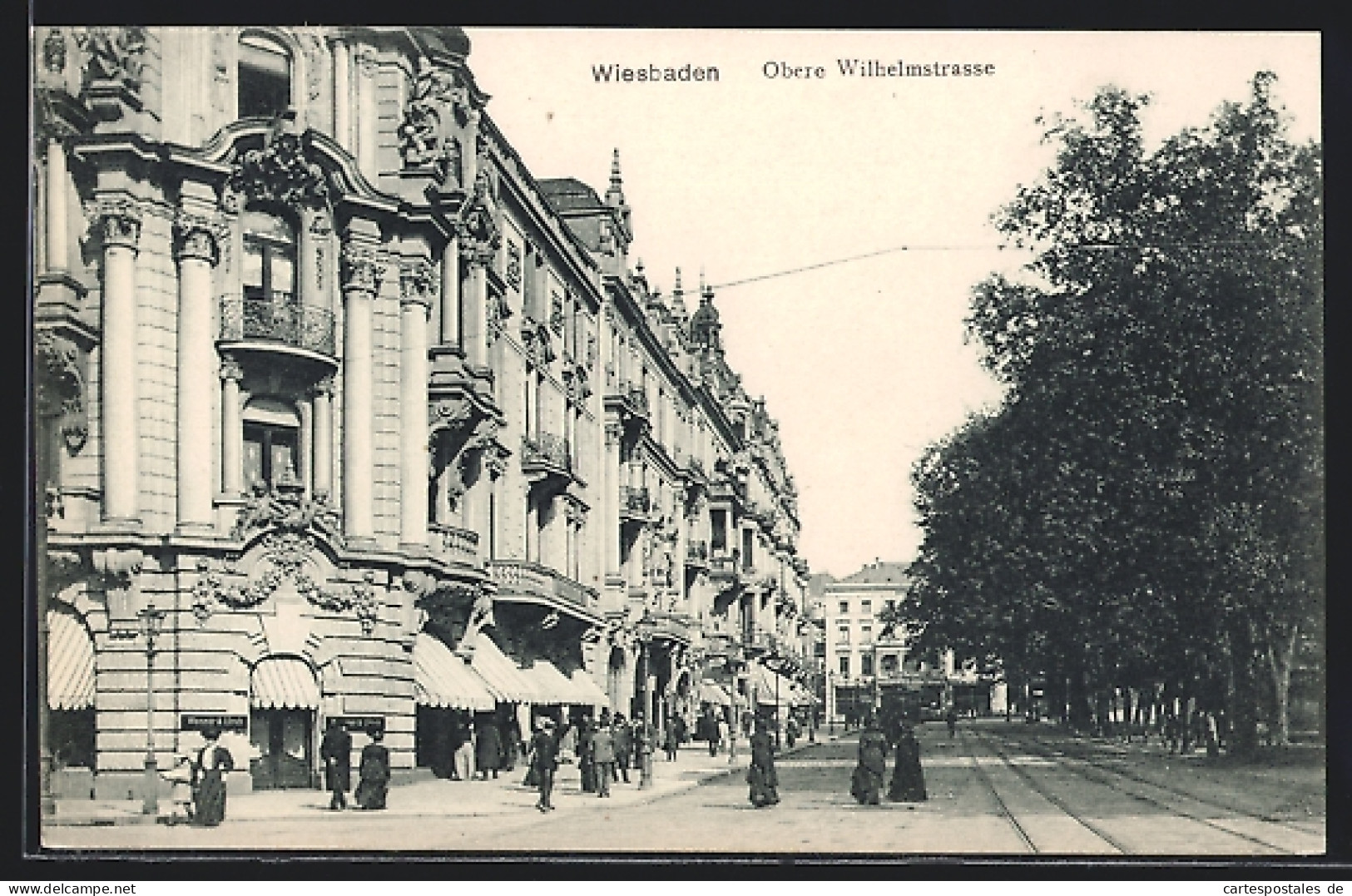 AK Wiesbaden, Strassenleben An Der Oberen Wilhelmstrasse  - Wiesbaden