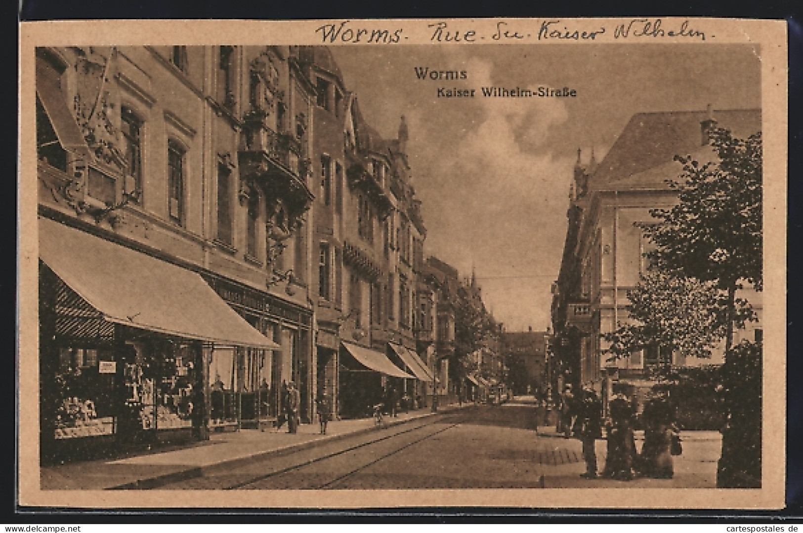 AK Worms, Kaiser Wilhelm-Strasse Mit Geschäften  - Worms