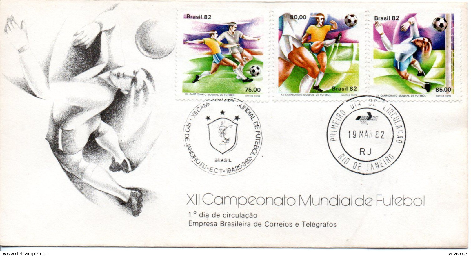 BRÉSIL Brasilia 1er Jour Oblitérée 1982 - Championnat Mondial Football Soccer - Lettres & Documents