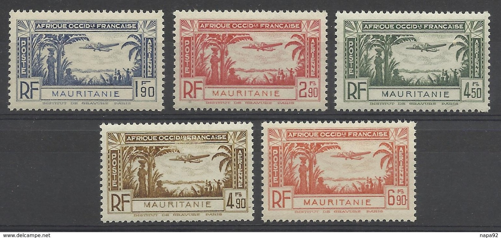 MAURITANIE - MAURITANIA 1940 - YT PA 1/5** - MNH - Nuovi