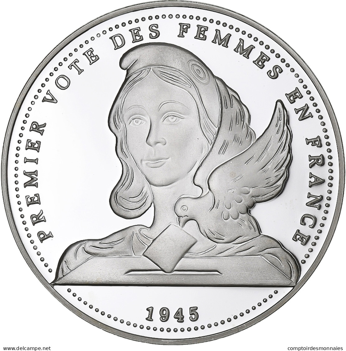 France, Médaille, Premier Vote Des Femmes En France, Argent, FDC - Otros & Sin Clasificación