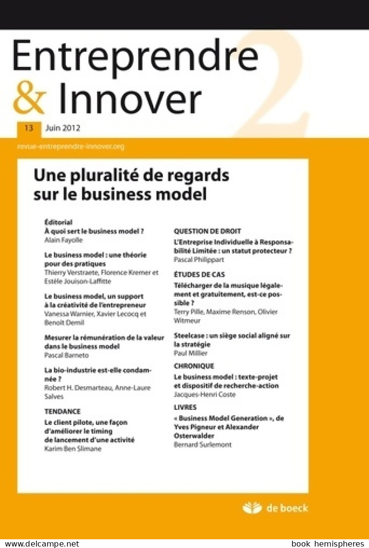 Entreprendre Et Innover 2012/1 N. 13 (2012) De Xxx - Economie