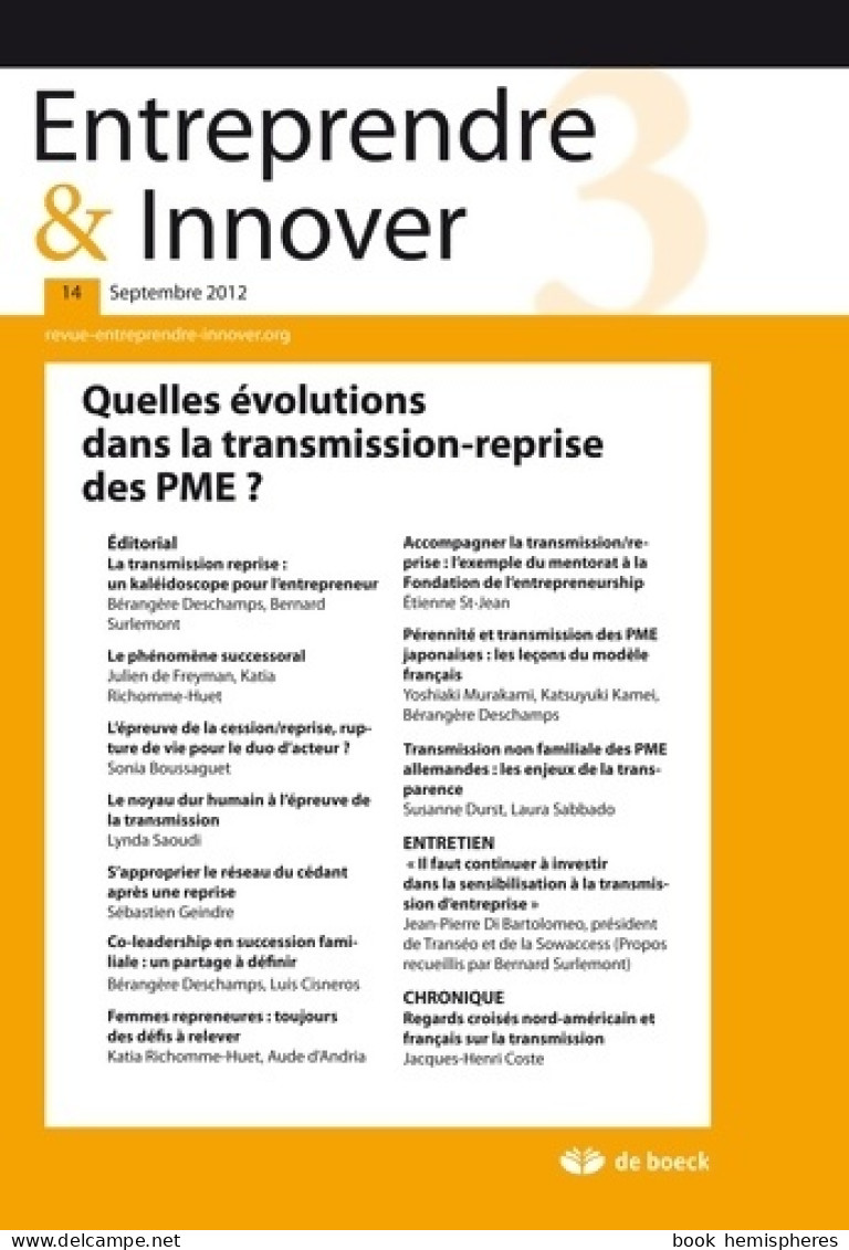 Entreprendre Et Innovation 2012/2 N. 14 (2012) De Xxx - Economie