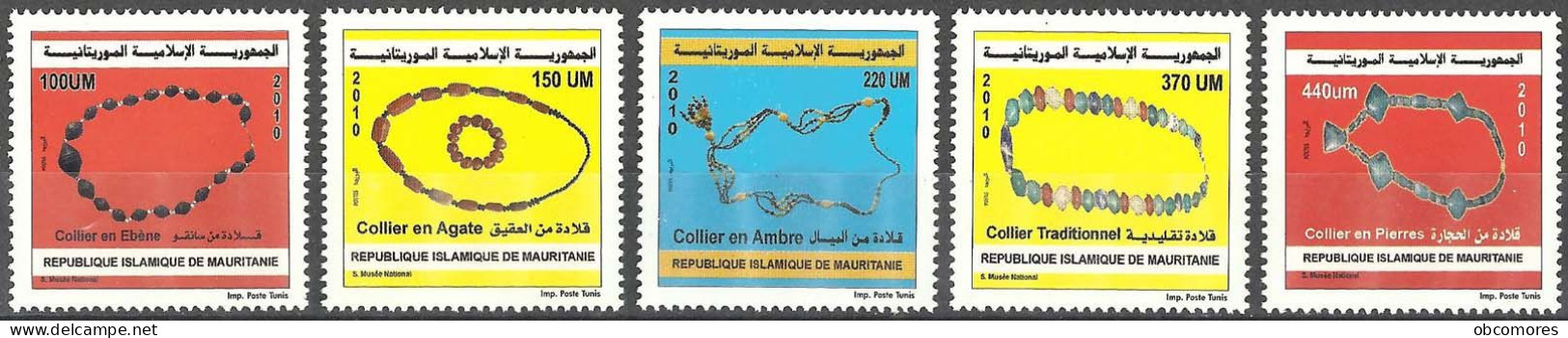 Mauritanie - Mauritania 2010 - Mi 1182 To 1186 YT 792 à 796 - Artisanat : Colliers ** MNH Necklace - Mauritanie (1960-...)
