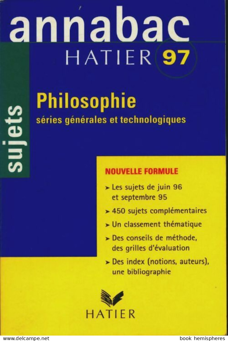 Philosophie Toutes Séries Sujets 1997 (1998) De Collectif - 12-18 Anni